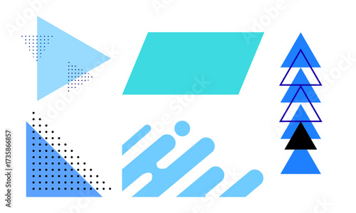 Abstract geometric background with triangles parallelogram and rounded shapes design fifty five