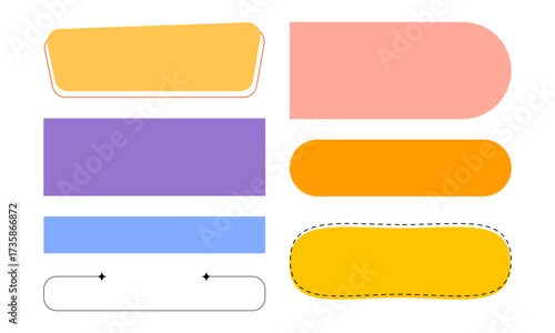Colorful creative text boxes with various shapes to enhance visual appeal and readability