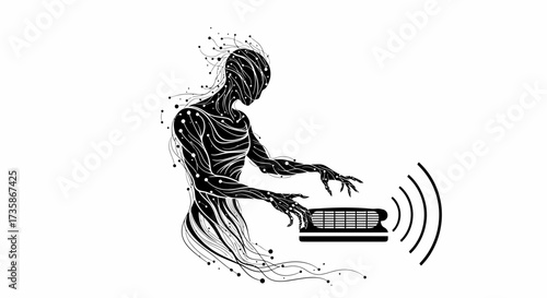 digital self channels sonic energy, crafting a new wave future