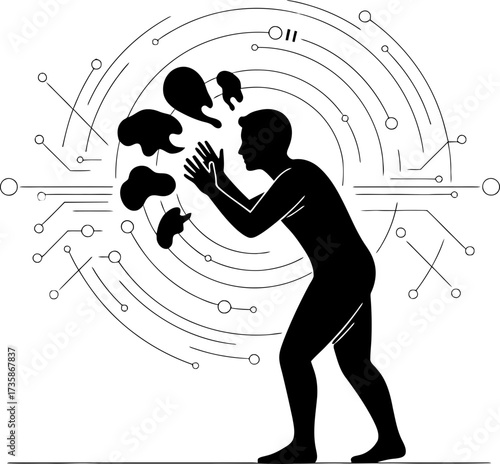 innovators mind projects raw digital concepts, manifesting advanced technological thought