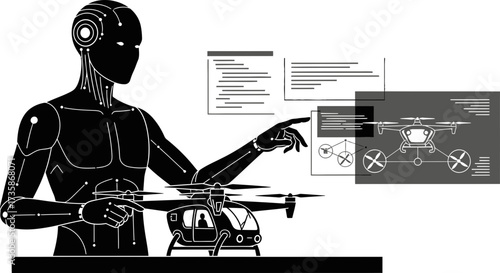 robot engineer innovates drone design, programming autonomous flight for tomorrow