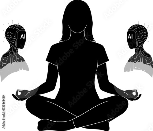 meditative mind integrates ai essence, fostering conscious technological harmony