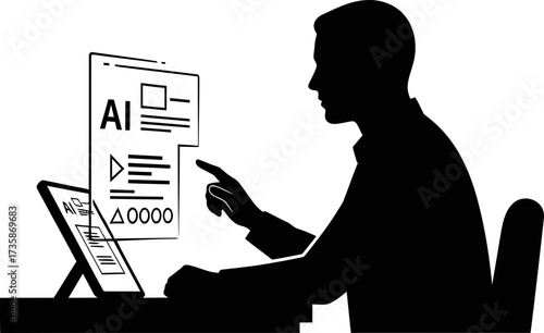 human directs ai crafting digital reality, mastering tomorrows intelligent world