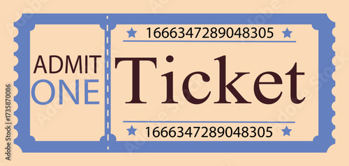 Vintage cute orange retro ticket