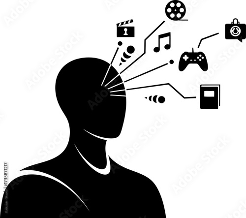 minds universe human head generates diverse digital media entertainment concepts