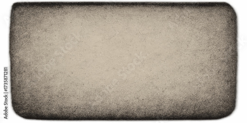 Antique old metal plate with a dark grunge texture on a white background for a vintage design surface
