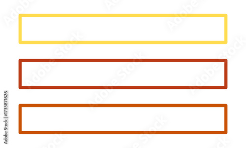 Colorful horizontal rectangular frames on white background ideal for headers or banners design