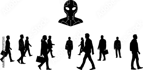 digital sentinel observes humanitys pathways, guiding collective future narratives