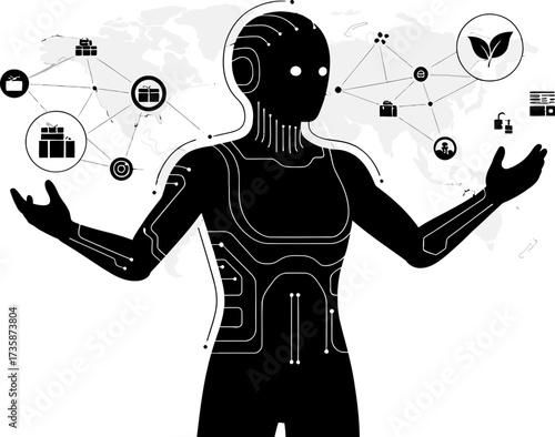 synthetic mind empowers interconnected futures, balancing commerce with ecological growth