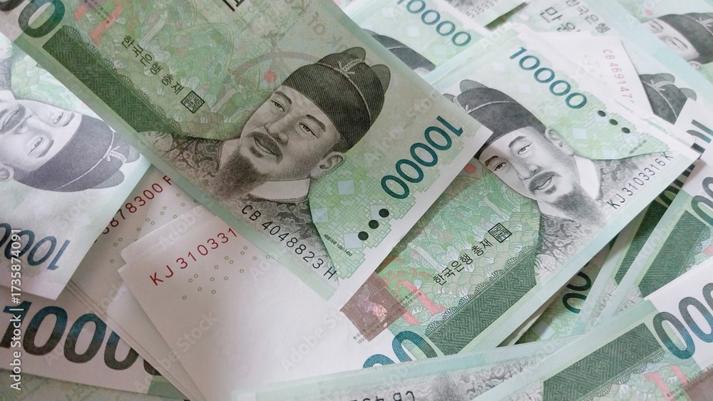 Obraz premium 한국 오만원 만원권 지폐이미지
