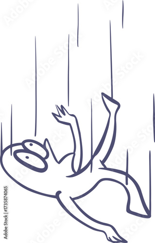 Funny falling character