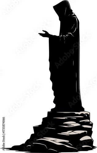 Design of monk statue praying