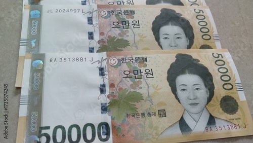 한국 오만원 만원권 지폐이미지