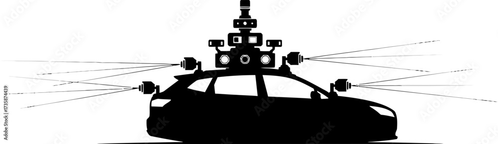 Obraz premium autonomous perception smart vehicle navigates future with advanced ai vision