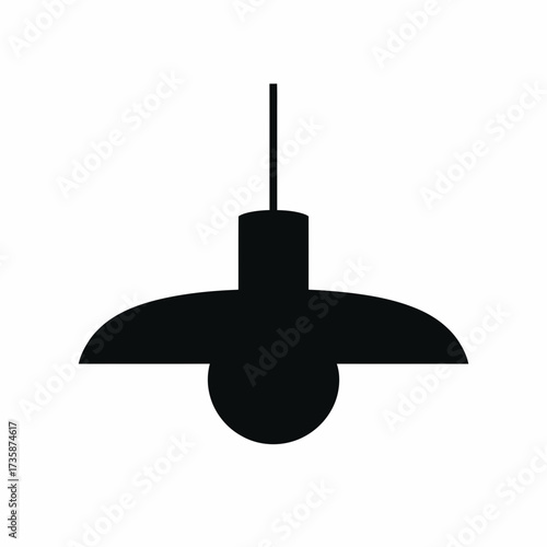 Modern minimalist black silhouette pendant light fixture scalable vector graphic illustration eps icon silhouette