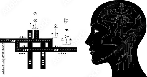 autonomous future digital mind orchestrates smart city traffic flow seamlessly