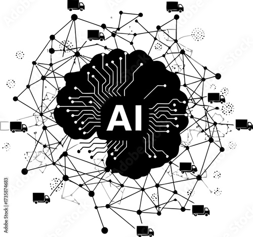 smart engine ai powers interconnected world, revolutionizing modern logistics