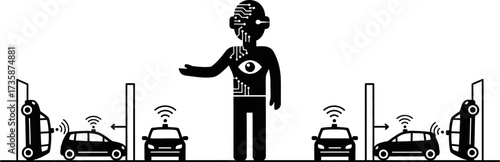 digital conductor manages autonomous vehicles, creating harmony in future urban mobility