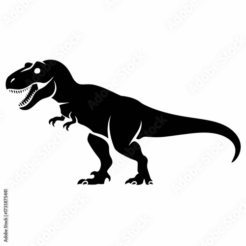 High contrast silhouette of a tyrannosaurus rex dinosaur vector illustration scalable icon eps silhouette