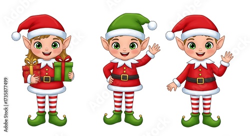 Jolly Elf Trio: A Festive Greeting
