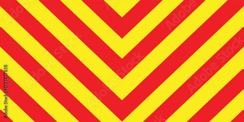warning chevron red yellow background vector illustration