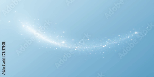 An abstract blue background featuring stars and a beautiful blue sky with fluffy white clouds in the daytime light