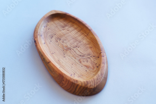 Wooden kitchen utensils stacked view close up isolated