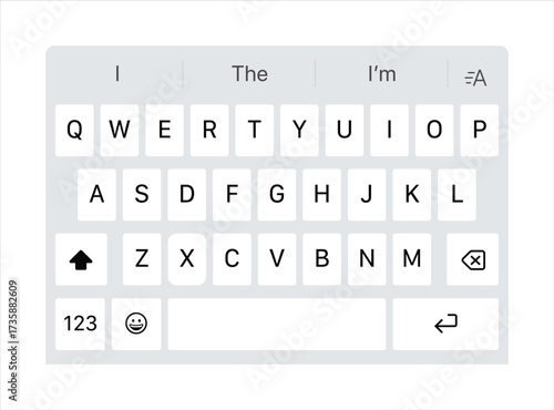 Smartphone virtual keyboard interface showing QWERTY layout