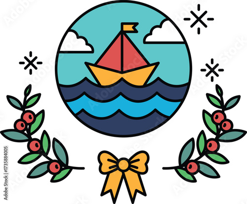 A boat is sailing on the water