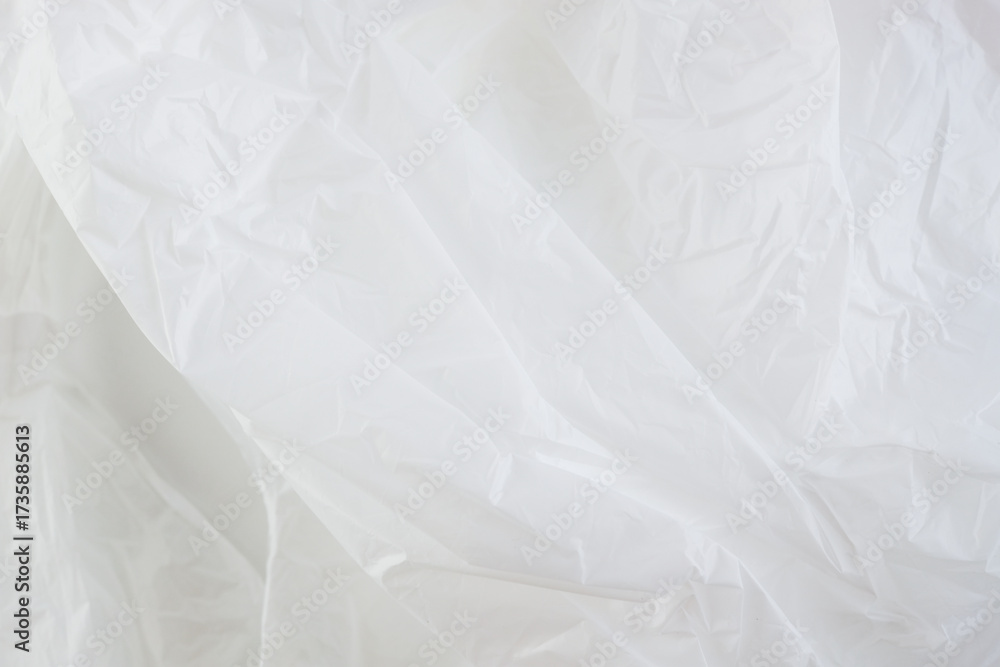 Obraz premium Crumpled white plastic bag background