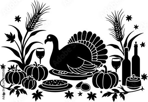 Thanksgiving Feast Harvest Illustration
