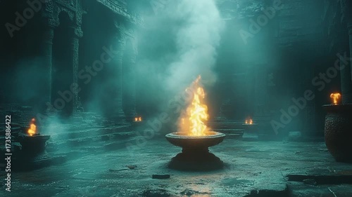 Mysterious Ancient Temple Fire Ritual.