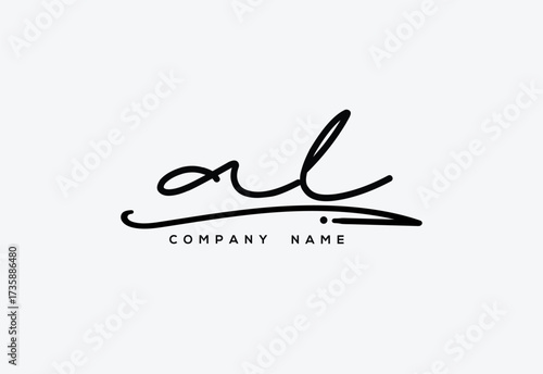 AL Luxury Elegant Signature Style Cursive Script Logo Design for Branding and Identity.