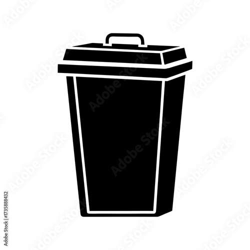 Medical Waste Bin Silhouette Vector Design