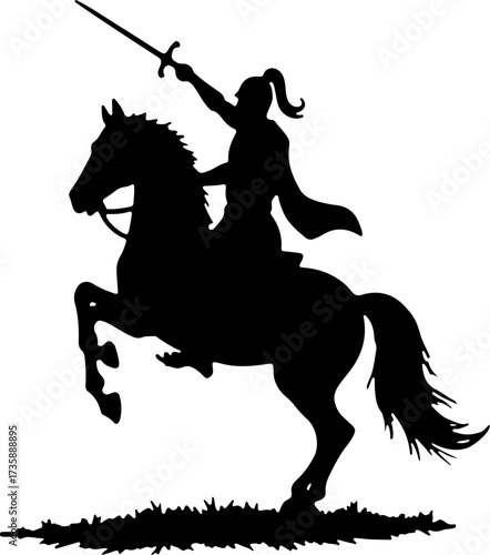 Winged Cavalry Warrior Silhouette
