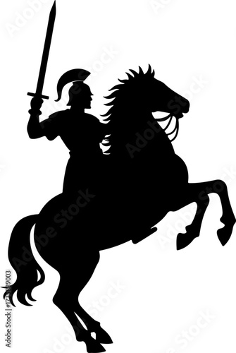 Winged Cavalry Warrior Silhouette