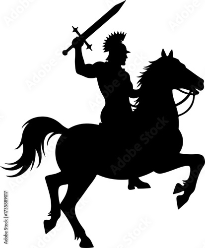 Winged Cavalry Warrior Silhouette