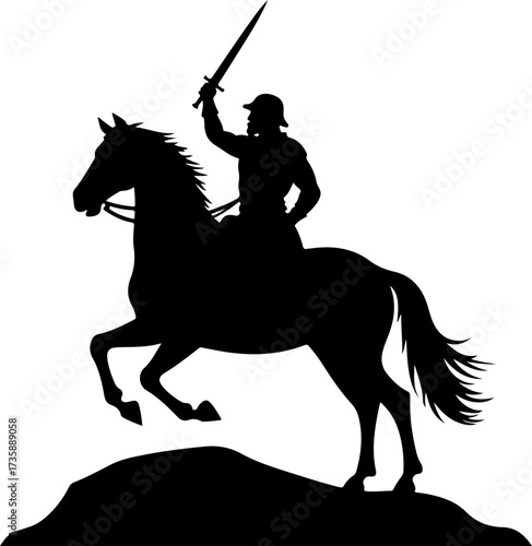 Winged Cavalry Warrior Silhouette