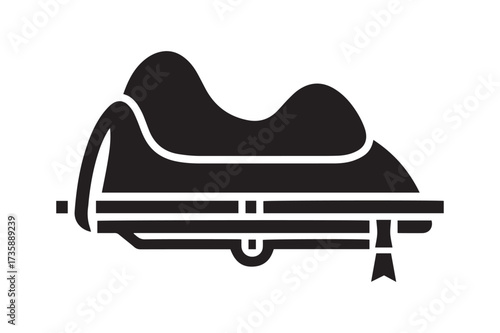 Traditional Bedouin Camel Saddle Seat Silhouette Icon Vector for Arabian Travel Desert and Cultural Designs