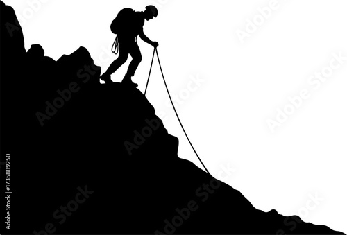 Mountain Hiker Silhouette Adventure Design