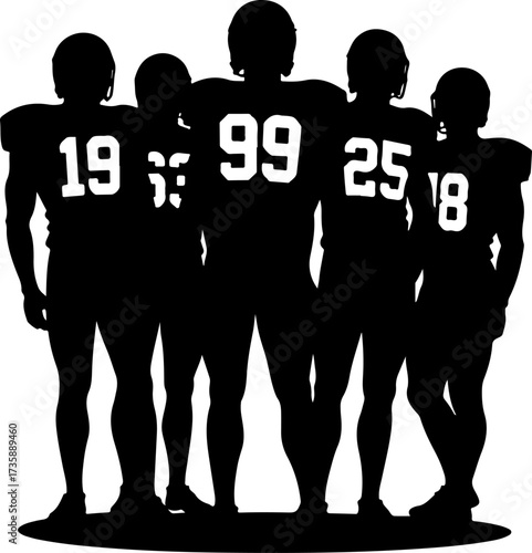 American Football Warriors: Fearless on the Field" group Man Bector Bundle