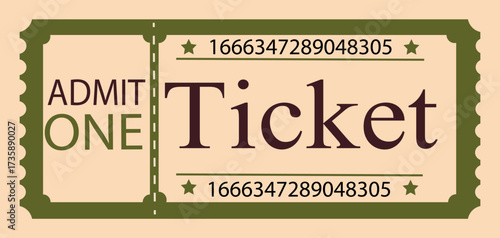 Vintage cute orange retro ticket