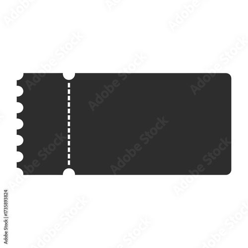 Simple dark gray ticket design for events admissions and entry passes