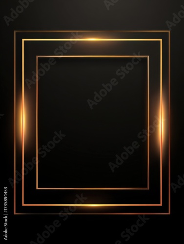 The golden frame stands out against a black background, creating an elegant space that invites creativity and artistic display in any context.