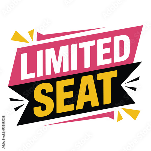 Limited seat availability announcement banner with dynamic design elements