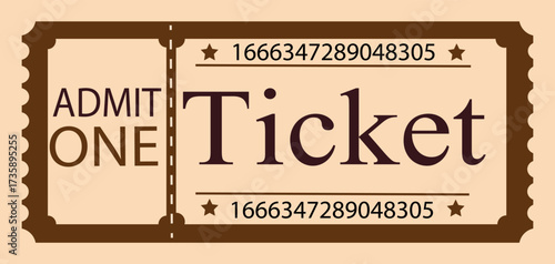 Vintage cute orange retro ticket
