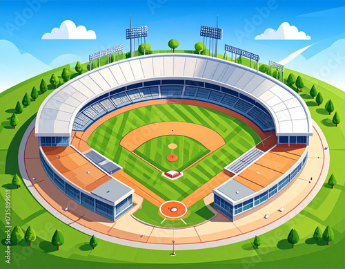 landscape 2D baseball court