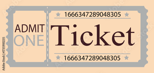 Vintage cute orange retro ticket