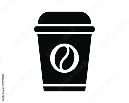 Minimalist black and white coffee cup icon vector illustration scalable eps graphic for general use silhouette vector illustration white background