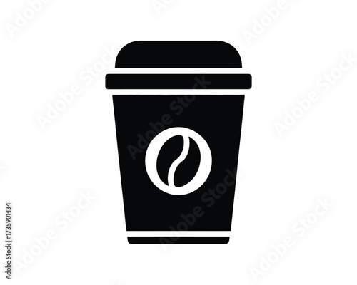 Minimalist black and white coffee cup icon vector illustration scalable eps graphic for digital and print use silhouette vector illustration white background